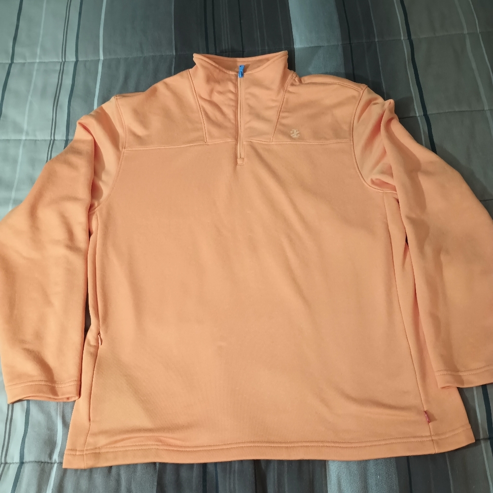 Men's Izod Orange 1/4 zip‎ Sweater M
